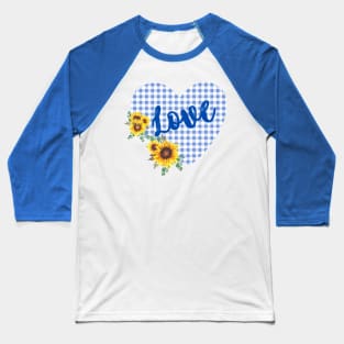 I stand with Ukrainian, sunflowers and heart, peace not war. Baseball T-Shirt